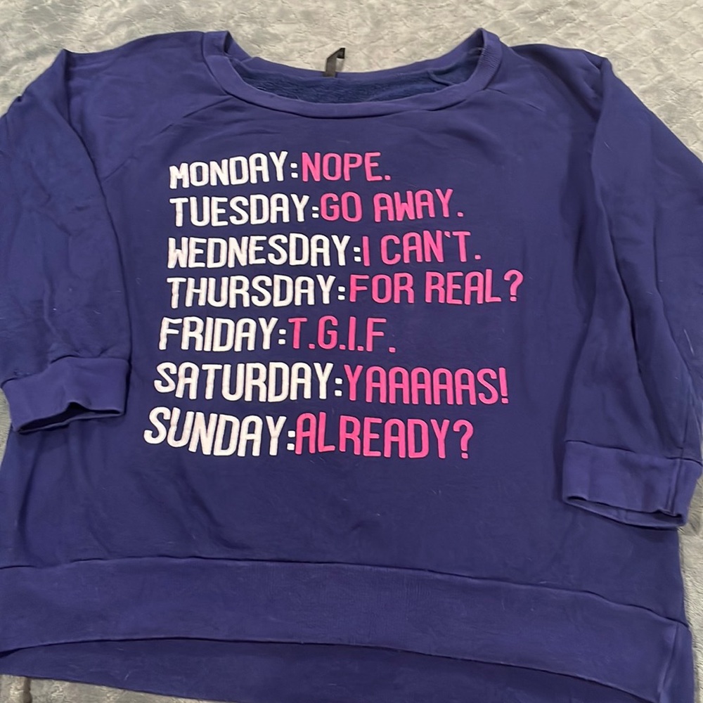 Day of the Week feels sweatshirt
